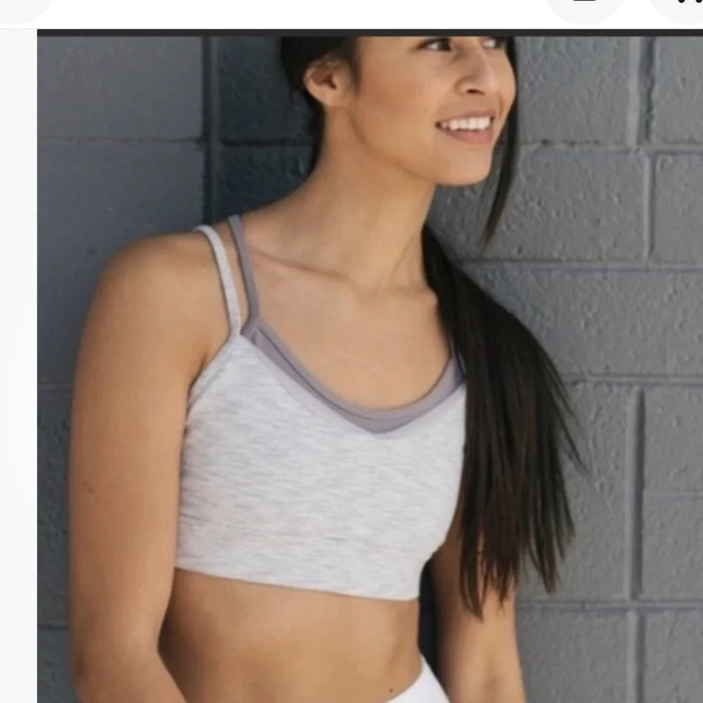 NWT ZYIA ACTIVE Grey & Sage Luxe Strappy Women's Sports Bra - Picture 2 of 11